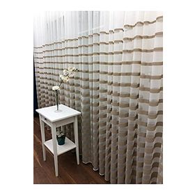 Perde Alemi Enine Çizgili Bantlı Spor Sık Pile 1-3 100x250 cm Tül Perde