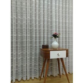Perde Alemi Enine Çizgili Etek Ucu Desenli Normal Pile 1-2.5 300x250 cm Tül Perde