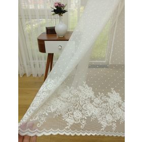 Perde Alemi Etek Ucu Desenli Dantel Normal Pile 1-2.5 300x250 cm Tül Perde