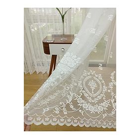 Perde Alemi Etek Ucu Yoğun Desenli Dantel Seyrek Pile 1-2 200x250 cm Tül Perde