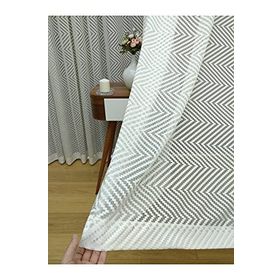 Perde Alemi Geometrik Desenli Etek Katlamalı Sık Pile 1-3 450x250 cm Tül Perde