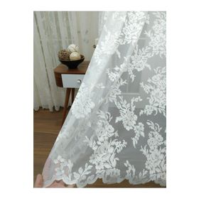 Perde Alemi Gül Desenli Dantel Sık Pile 1-3 450x250 cm Tül Perde