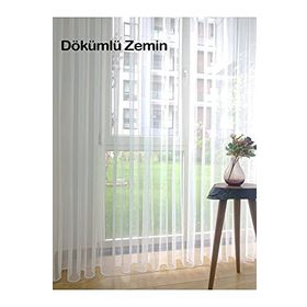 Perde Alemi Hayal Naturel Zemin Düz Ekru Renk Normal Pile 1-2.5 250x250 cm Tül Perde