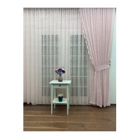 Perde Alemi Kendinden Desenli Etek Ucu Desenli Seyrek Pile 1-2 300x260 cm Tül Perde