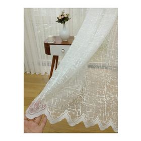 Perde Alemi Keten Görünümlü Özel Örme Dokulu Normal Pile 1-2.5 600x260 cm Tül Perde