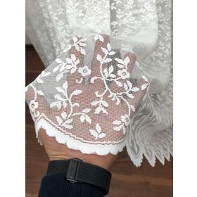 Perde Alemi Özel Örme Dokulu Dantel Seyrek Pile 1-2 500x250 cm Tül Perde