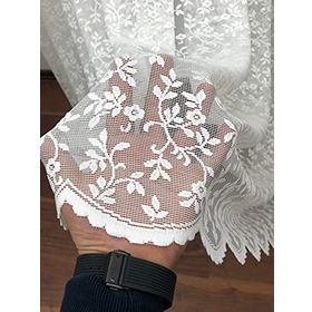 Perde Alemi Özel Örme Dokulu Dantel Seyrek Pile 1-2 500x250 cm Tül Perde