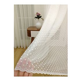 Perde Alemi Puantiyeli Dantel Normal Pile 1-2.5 450x250 cm Tül Perde