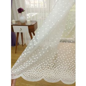 Perde Alemi Puantiyeli Dantel Normal Pile 1-2.5 550x250 cm Tül Perde