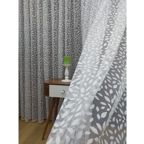 Perde Alemi Yaprak Desen Fransız Dantel Sık Pile 1-3 300x250 cm Tül Perde
