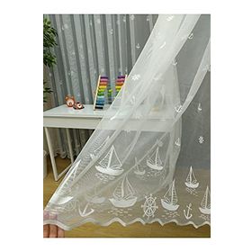 Perde Alemi Yelkenli Çapa Desenli Çocuk Odası Normal Pile 1-2.5 250x260 cm Tül Perde