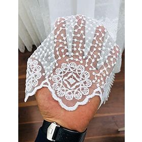 Perde Alemi Yüksek Gramajlı Etek Brode İşlemeli Normal Pile 1-2.5 300x250 cm Tül Perde