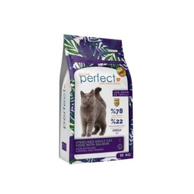 Perfect Kısırlaştırılmış Az Tahıllı Somonlu 10 kg Kuru Kedi Maması