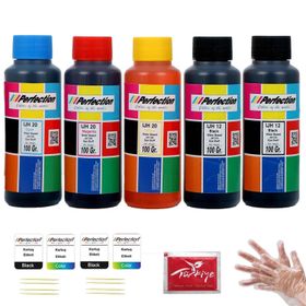 Perfection Canon MG2550 - MG2950 - MG3050 - MX495 - TS3150 Uyumlu 5x100 ml Dolum Seti