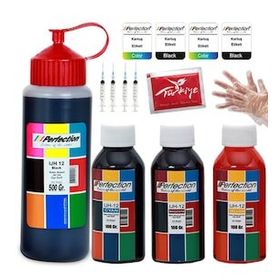 Perfection Hp 500 ml 3x100 ml 47 Siyah Ve Renkli Kartuş Uyumlu Dolum Seti