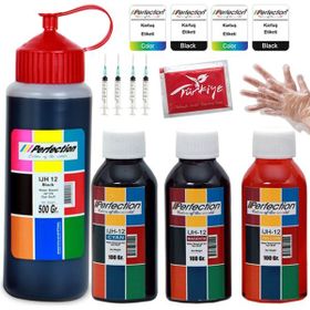 Perfection HP 500 ml 3x100 ml 56 57 Siyah ve Renkli Kartuş Uyumlu Mürekkep Dolum Seti
