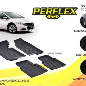 Perflex PXM-HD09 Honda Civic 12-16 Siyah 3D X-Mat Havuzlu Paspas