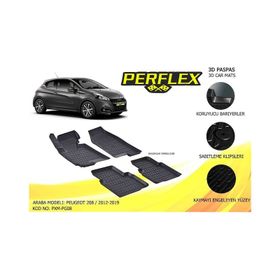 Perflex PXM-PG08 3D X-Mat Siyah Peugeot 208 2012-2019 3d X-Mat 5 Havuzlu Paspas Çeşitleri