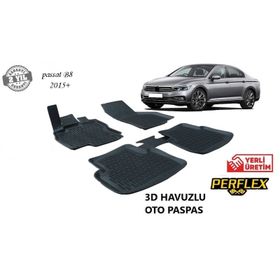 Perflex PXM-VW13 Volkswagen Passat B8 15 Siyah 3d X-Mat Havuzlu Paspas