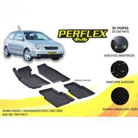 Perflex PXM-VW17 3D X-Mat Siyah Volkswagen Polo 2002-2009 3d X-M Havuzlu Paspas Çeşitleri