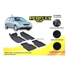 Perflex PXM-VW17 3D X-Mat Siyah Volkswagen Polo 2002-2009 3d X-M Havuzlu Paspas Çeşitleri