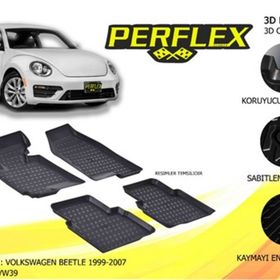 Perflex PXM-VW39 Siyah Volkswagen Beetle 1999-2007 3D X 3D X-Mat Havuzlu Paspas Çeşitleri