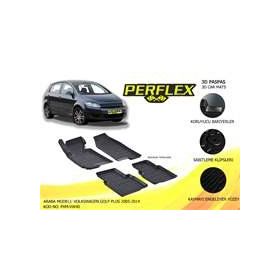 Perflex PXM-VW40 3D X-Mat Siyah Volkswagen Golf Plus 2005-2014 3 Havuzlu Paspas Çeşitleri