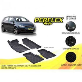 Perflex PXM-VW40 3D X-Mat Siyah Volkswagen Golf Plus 2005-2014 3 Havuzlu Paspas Çeşitleri