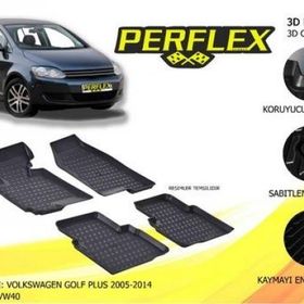 Perflex PXM-VW40 3D X-Mat Siyah Volkswagen Golf Plus 2005-2014 3 Havuzlu Paspas Çeşitleri
