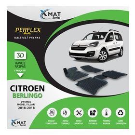 Perflex X-Mat Berlıngo 2008-2018 Siyah 3D Havuzlu Paspas