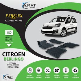 Perflex X-Mat Berlıngo 2008-2018 Siyah 3D Havuzlu Paspas