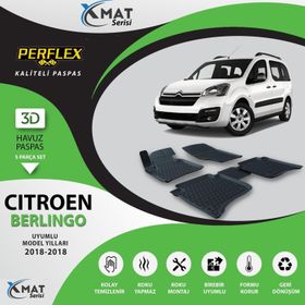 Perflex X-Mat Berlıngo 2008-2018 Siyah 3D Havuzlu Paspas