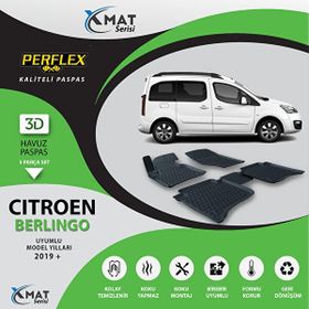 Perflex X-Mat Berlıngo 2019+ Siyah 3D Havuzlu Paspas