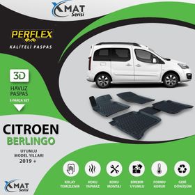Perflex X-Mat Berlıngo 2019+ Siyah 3D Havuzlu Paspas