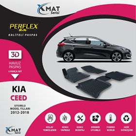 Perflex X-Mat Ceed 2012-2018 Siyah 3D Havuzlu Paspas