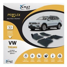 Perflex X-Mat Tiguan 2016+ Siyah 3D Havuzlu Paspas