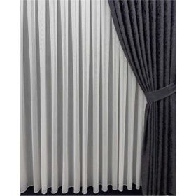 Perhal Keten Titi İnce Yağmur Desenli 1-3 Sık Pileli Kırık Beyaz 100x200 cm Tül Perde