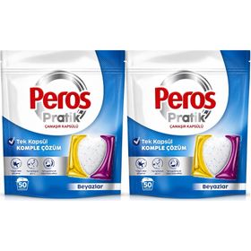 Peros Pratik Matik 100 Adet Beyazlar Çamaşır Deterjanı Kapsülü