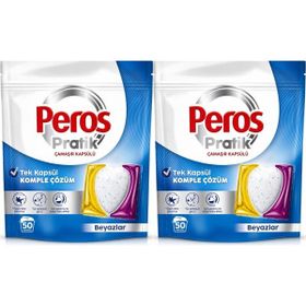 Peros Pratik Matik 100 Adet Beyazlar Çamaşır Deterjanı Kapsülü