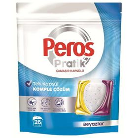 Peros Pratik Matik 26 Adet Beyazlar Çamaşır Deterjanı Kapsülü Tableti