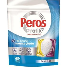 Peros Pratik Matik 26 Adet Beyazlar Çamaşır Deterjanı Kapsülü Tableti