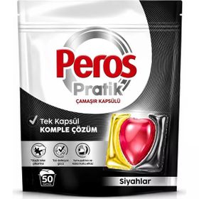 Peros Pratik Matik 50 Adet Siyahlar Çamaşır Deterjanı Kapsülü Tableti