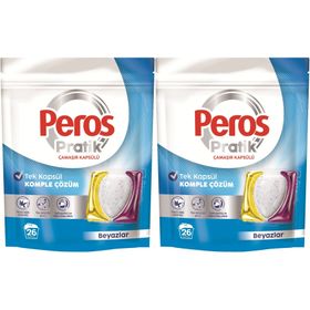 Peros Pratik Matik 52 Adet 2x26 Beyazlar Çamaşır Deterjanı Kapsülü Tableti