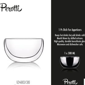 Perotti 031104011 300 ml Çift Cidarlı Cam Kase