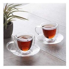 Perotti 10648 Cam Çift Cidarlı 2'li Türk Kahvesi Fincan Takımı