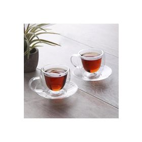 Perotti 10648 Cam Çift Cidarlı 2'li Türk Kahvesi Fincan Takımı