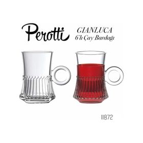 Perotti 11872 Gianluca 6'lı Cam Çay Fincanı