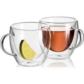 Perotti 12465 Beyaz Kalpli Çift Çidarlı 175 ml Cam Kupa