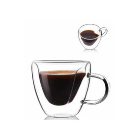Perotti 12465 Beyaz Kalpli Çift Çidarlı 175 ml Cam Kupa