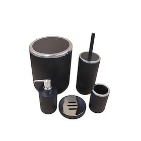 Perotti 13166 Siyah Lisbone Silver 5 Parça Banyo Takımı